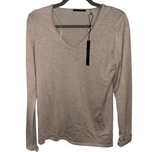 NWT Women's Ttahari Cream Tan Long Sleeve Sweater | Soft V Neck | New | Size S